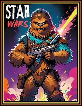 Preview of Explore Galactic Adventures: Star Wars Coloring Pages for Kids and Fans