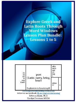 Preview of Explore Greek & Latin Roots Through Word Windows Lesson Plan Bundle
