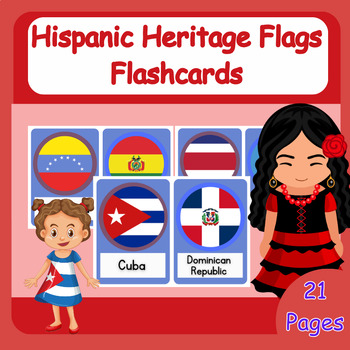Preview of Explore Hispanic Heritage: Flags Flashcards