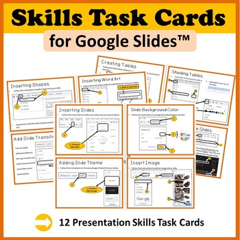 Preview of Presentation Skills Task Cards for Google Slides™