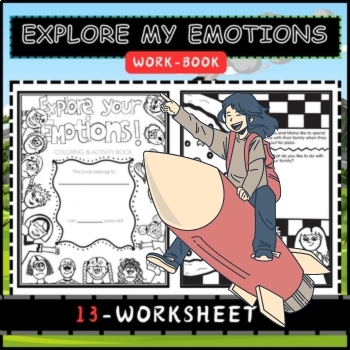 Preview of Explore My Emotions Colouring-Book cartoon multidesign for work