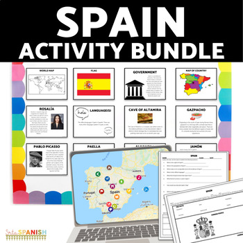 Preview of Explore Spain Spanish Culture Activities Set Virtual Field Trip Readings & more