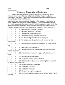 Preview of Explore: Three World Religions