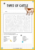 Explore Types of Cattle with this Engaging Worksheet Activ