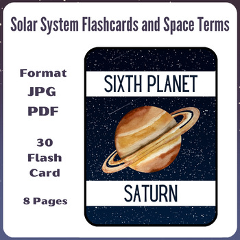Preview of Explore the Cosmos:Solar System Flashcards and Space Terms;Outer Space Resource