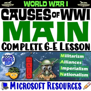 Preview of Explore the MAIN Causes of WWI 6-E Lesson | Intro to World War I | Microsoft