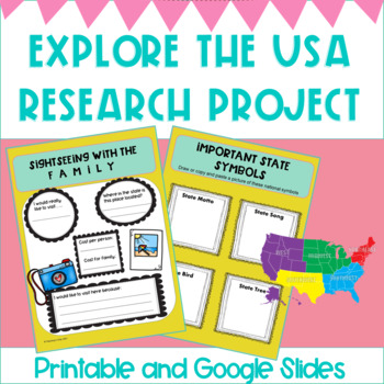 Preview of Explore the USA Research Project
