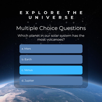 Preview of Explore the Universe, 41 multiple choice questions early finishers, space