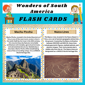 Preview of Explore the Wonders of South America with Printable Flashcards .