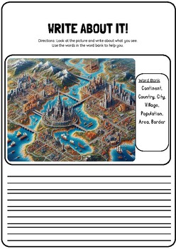 Preview of FREE End of year activities: Explore the World: Geography-Themed Writing 