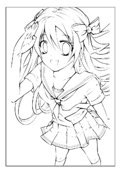 Cute Anime Coloring Books for Kids and Adults, Color Your World With  Japanese Anime Coloring Books, Printable , PDF Download. 