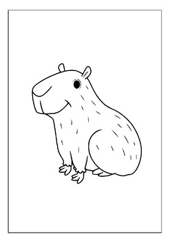 Family of capybaras coloring page printable game