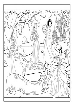 Princess Disney Coloring Book Pages for Adults / Kids -  -  Nourish Your Soul