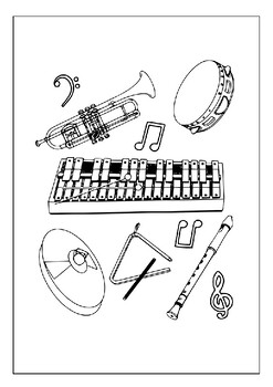 Instruments Coloring Book: Creative Musical Instruments Coloring Book For Kids  Ages (4 -8) (Paperback)