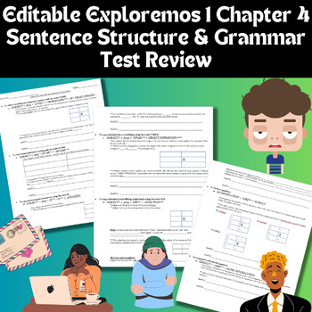Preview of Exploremos Ch. 4 Tener, Estar, Ir Grammar & Sentence Structure review for test
