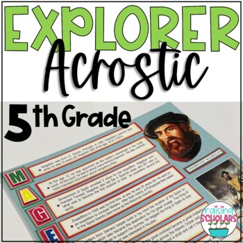 Preview of Early Explorers Age of Exploration Research Acrostic Project