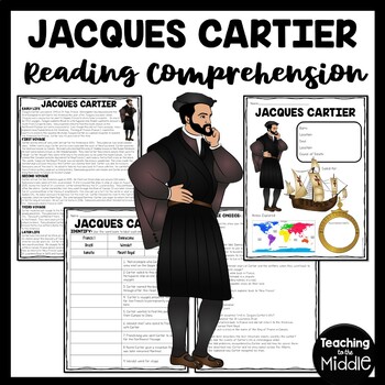 Preview of Explorer Jacques Cartier Informational Text Reading Comprehension Worksheet