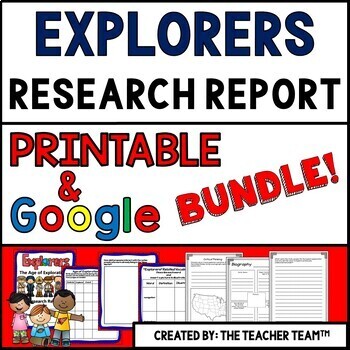 Preview of Explorers | Age of Exploration Report Printable and Google Slides Bundle