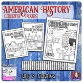 13 Colonies Coloring Activities - US History
