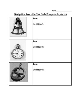 Explorers' Navigation Tools Activity by Folkers Faves | TpT