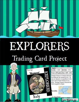 Preview of Explorers Trading Card Project