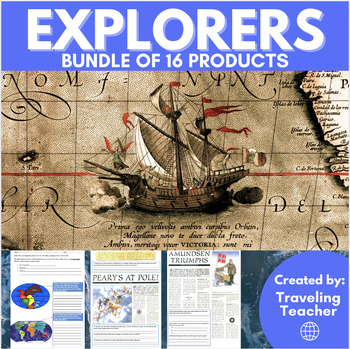 Preview of Explorers Unit Bundle: 16 Products; Printable Worksheets, Activities, Readings