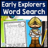 Famous Early Explorers Word Search: Columbus, Hudson, deLe