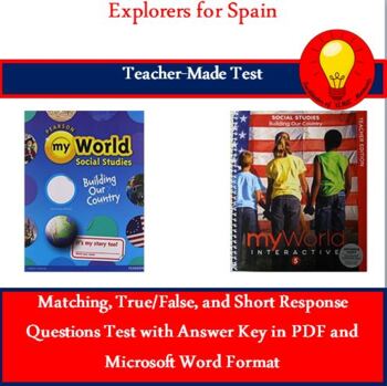 Preview of Explorers for Spain Test with Answer Key