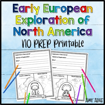 Preview of Explorers of North America NO PREP Printable Poster Set