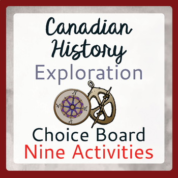 Preview of Exploration Canada 9 Activities Choice Board PRINT and EASEL