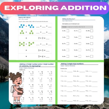 Preview of Exploring Addition: Grade 1 Math Worksheets Collection