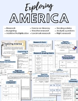 Preview of Exploring America: Project Based Learning, Research and Trip Planning