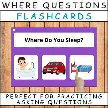 Preview of Exploring 'Where' Questions with Visual Choices Flashcards
