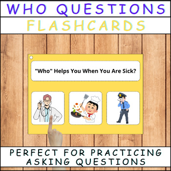 Preview of Exploring 'Who' Questions with Visual Choices Flashcards