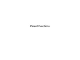 Exploring Basic Parent Functions