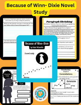 Preview of Exploring "Because of Winn-Dixie": A Novel Study Packet for Grades 3-8