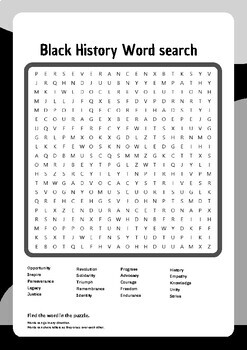 Preview of Exploring Black history: Educational Word Search Journey