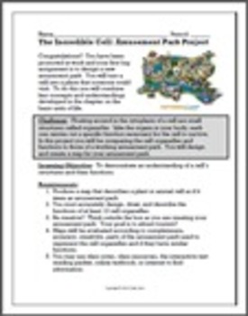 Preview of Cell Organelles and Functions: Cell Amusement Park Project- spin on Cell City