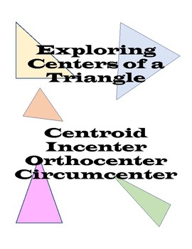 Preview of Exploring Centers of a Triangle