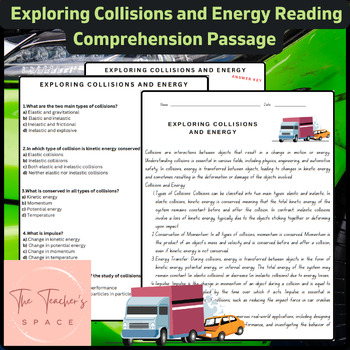 Preview of Exploring Collisions and Energy Reading Comprehension Passage