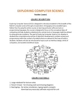 Preview of Exploring Computer Science - Syllabus