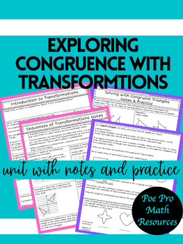 Preview of Exploring Congruence Through Transformations Unit with Notes and Practice