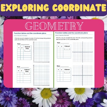 Preview of Exploring Coordinate Geometry: Worksheets for Quadrants, Transformations