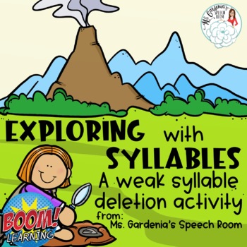 Preview of Exploring Dino Fossils Weak Syllable Deletion: Phonological Process Boom Cards