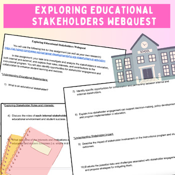 Preview of Exploring Educational Stakeholders Webquest - Education and Training
