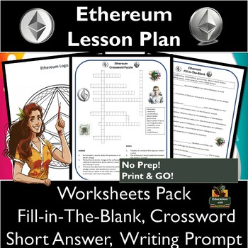 Preview of Exploring Ethereum: History, Pros and Cons|  Lesson Plan with Crossword & more!