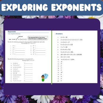 Preview of Exploring Exponents: Grade 5 Math Worksheets