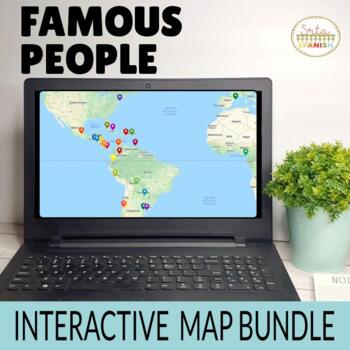 Preview of Exploring Famous People Virtual Field Trip and Interactive Map Activity BUNDLE