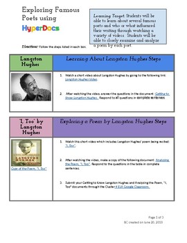 Preview of Exploring Famous Poets using HyperDocs