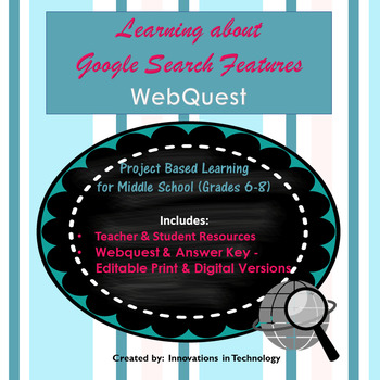 Preview of Exploring Google Search Features WebQuest - Scavenger Hunt | Distance Learning